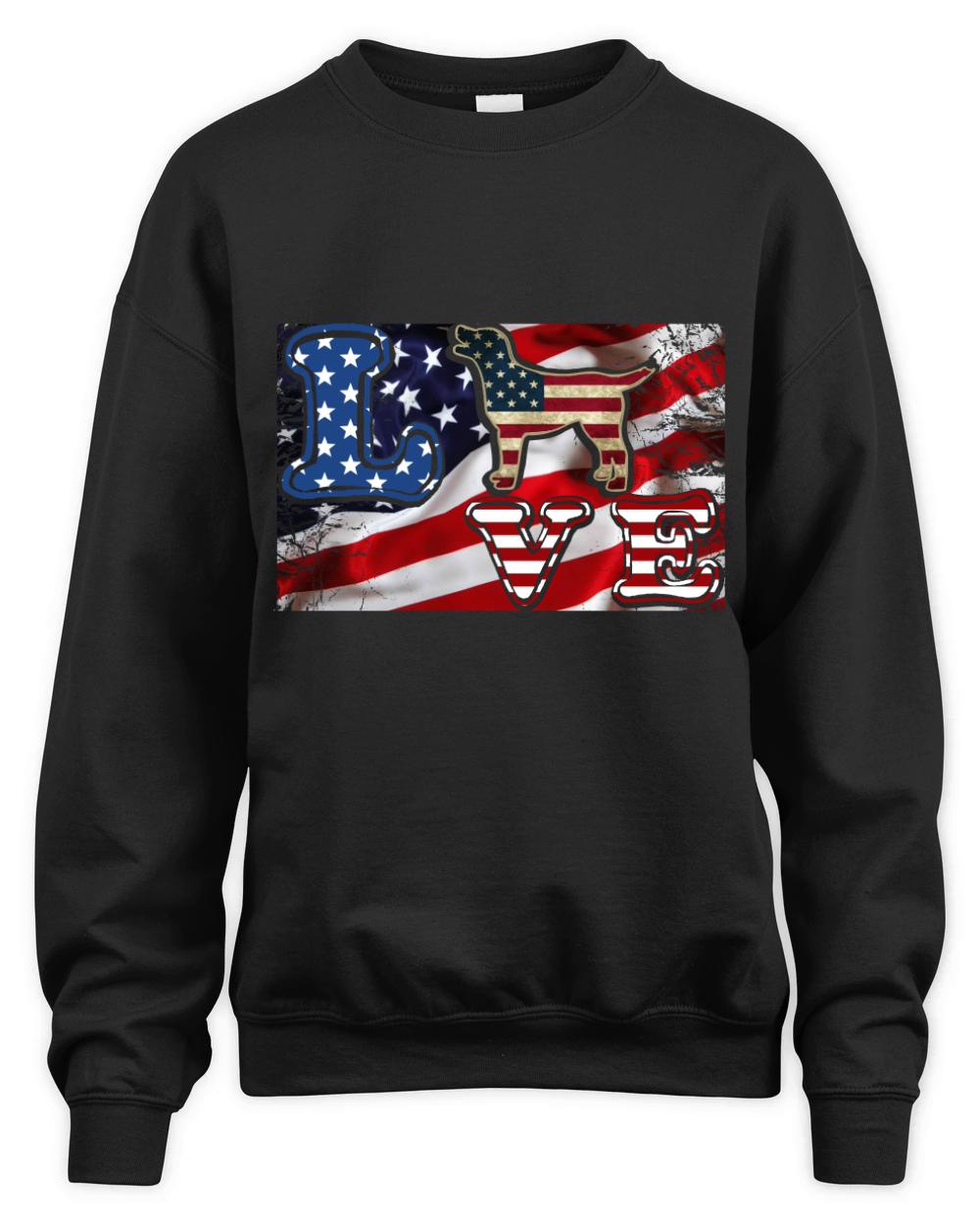 American flag Dog Love Unisex Premium Crewneck Sweatshirt