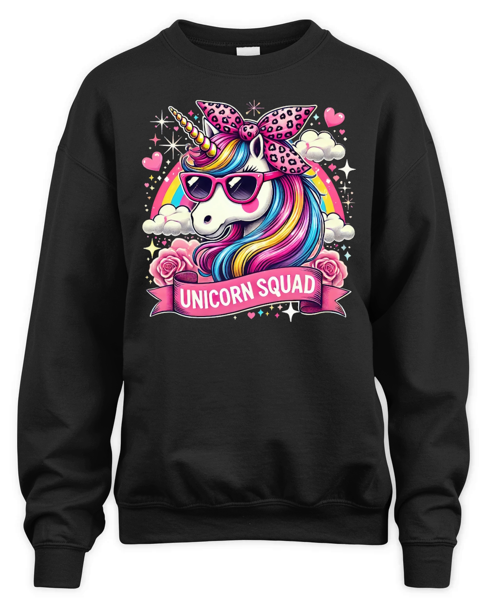 Graceful Unicorn Leopard Bandana Unisex Premium Crewneck Sweatshirt
