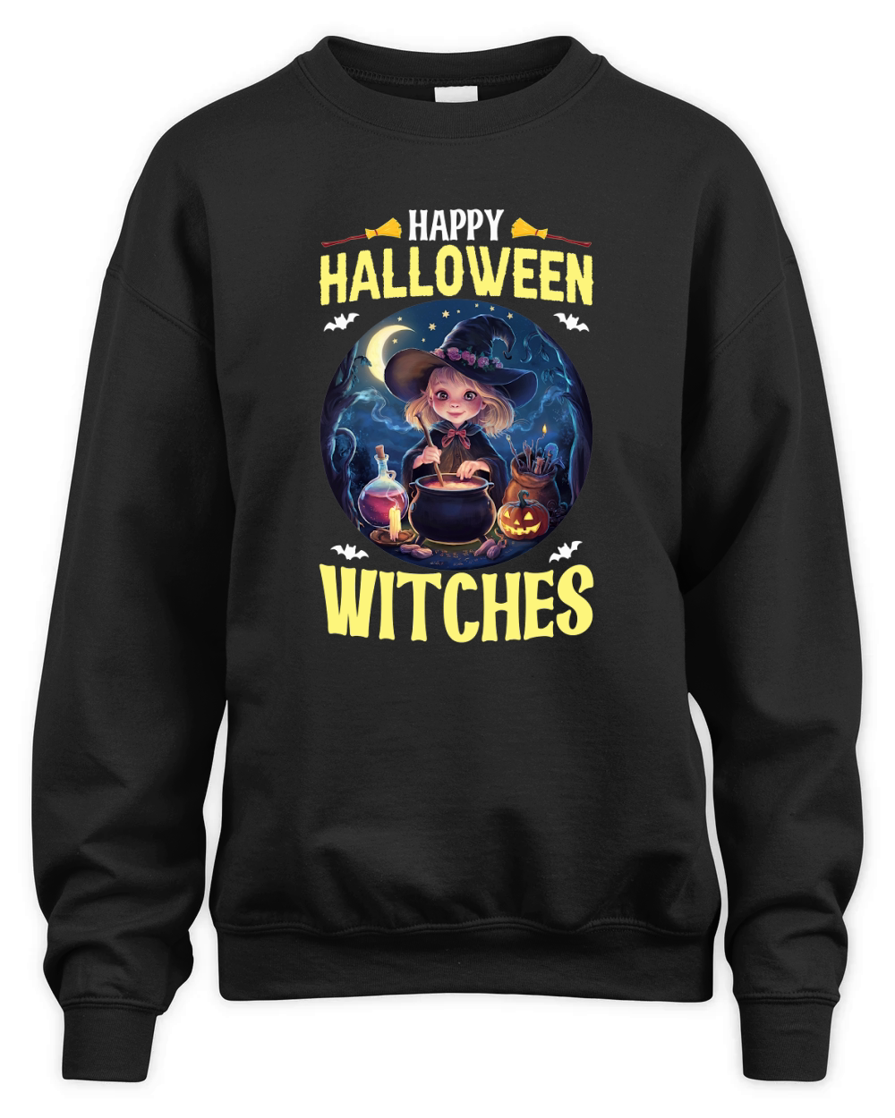 happy halloween witches Unisex Premium Crewneck Sweatshirt