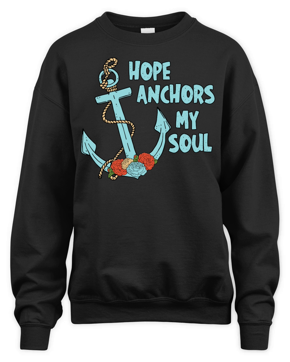 Hope Anchors My Soul Floral Unisex Premium Crewneck Sweatshirt