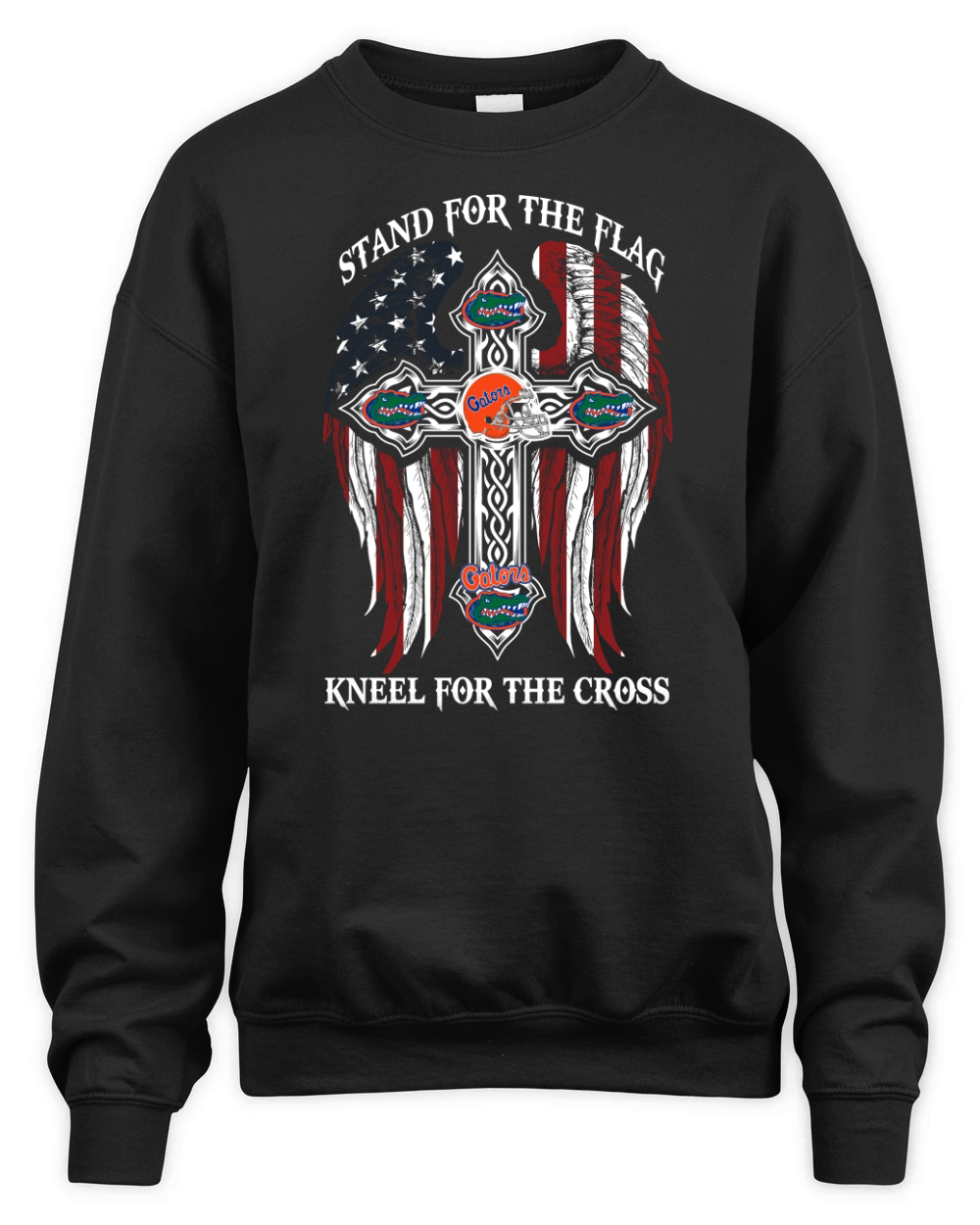 Stand For The Flag Kneel For The Cross - Frontside Unisex Premium Crewneck Sweatshirt