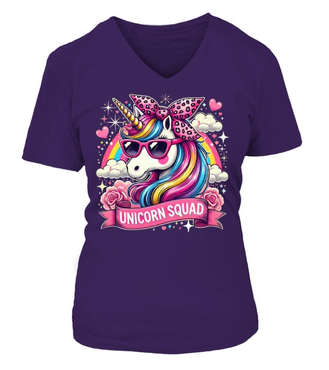 Graceful Unicorn Leopard Bandana V-neck T-Shirt Woman