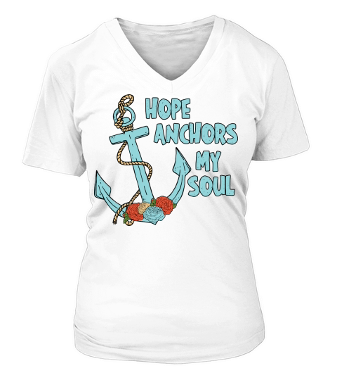 Hope Anchors My Soul Floral V-neck T-Shirt Woman