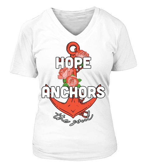 Hope Anchors the Soul Flora V-neck T-Shirt Woman