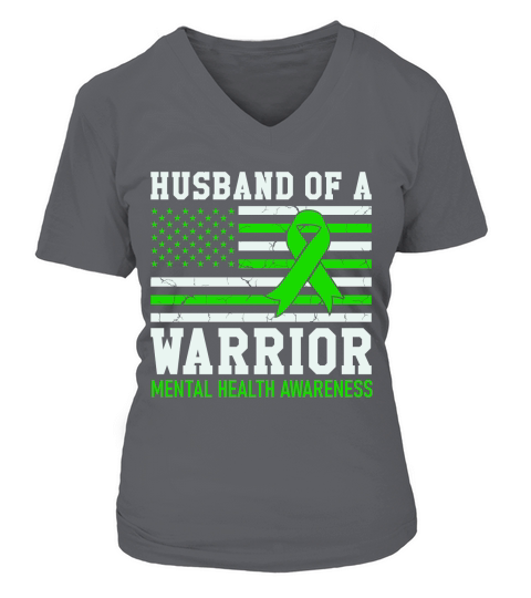 HUSBAND OF A WARRIOR Mental Health Awareness V-neck T-Shirt Woman