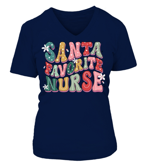 Santa Favorite Nurse 02 V-neck T-Shirt Woman