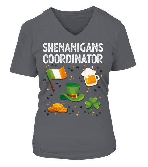 Shenanigans Coordinator Irish St Patricks Da V-neck T-Shirt Woman