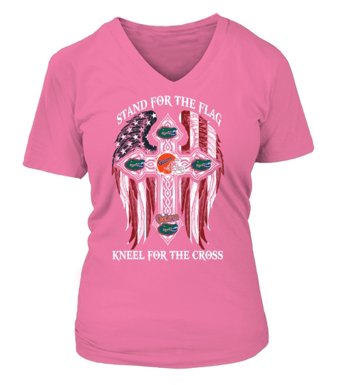 Stand For The Flag Kneel For The Cross - Frontside V-neck T-Shirt Woman