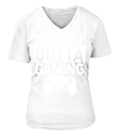 Straight Outta Gaming V-neck T-Shirt Woman