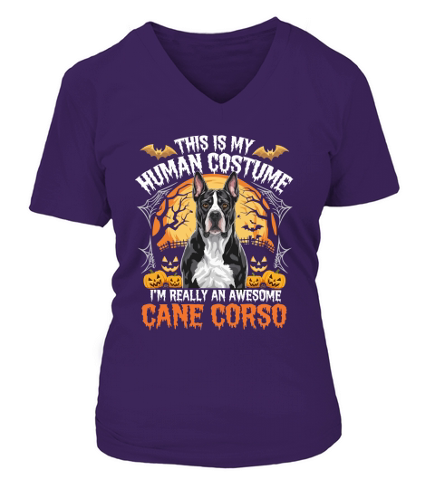 This Is My Human Costume, Im Really An Awesome Cane Corso V-neck T-Shirt Woman