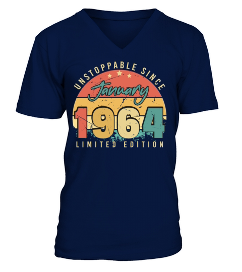 1964 January Retro Unstoppable V-Neck T-shirt