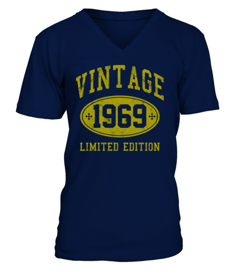 50th Birthday - Vintage 1969 Funny Gift V-Neck T-shirt