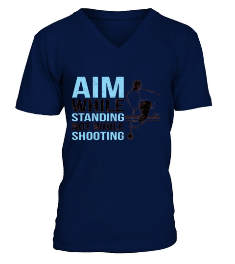 Aim Standing Snooker Pool Billiard Player V-Neck T-shirt