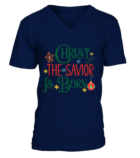 Christ The Savior Is Born V-Neck T-shirt
