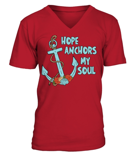 Hope Anchors My Soul Floral V-Neck T-shirt