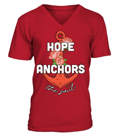 Hope Anchors the Soul Flora V-Neck T-shirt