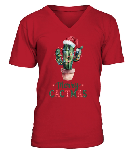 Merry Cactmas Vintage Christmas 03 V-Neck T-shirt