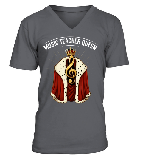 Music Teacher Queen V-Neck T-shirt
