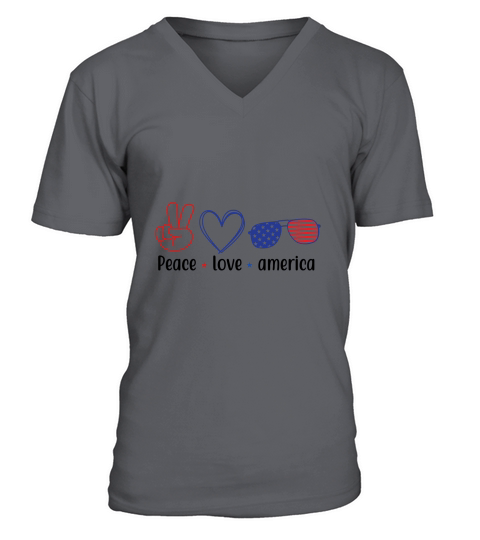 Peace love america V-Neck T-shirt