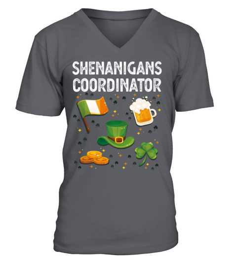 Shenanigans Coordinator Irish St Patricks Da V-Neck T-shirt