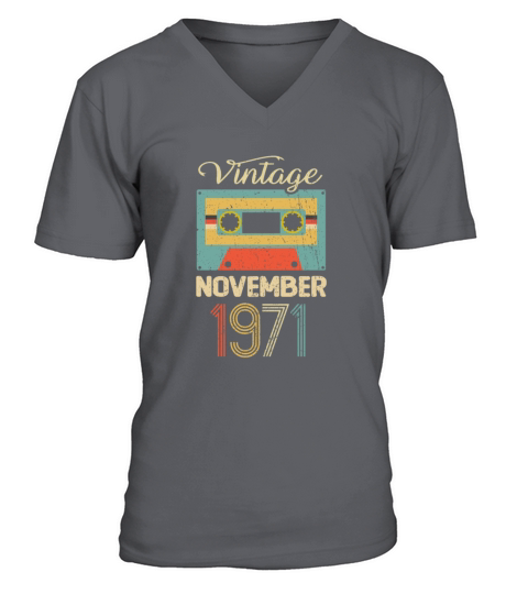 Vintage November 1971 50th Birthday 50 Year Gift V-Neck T-shirt