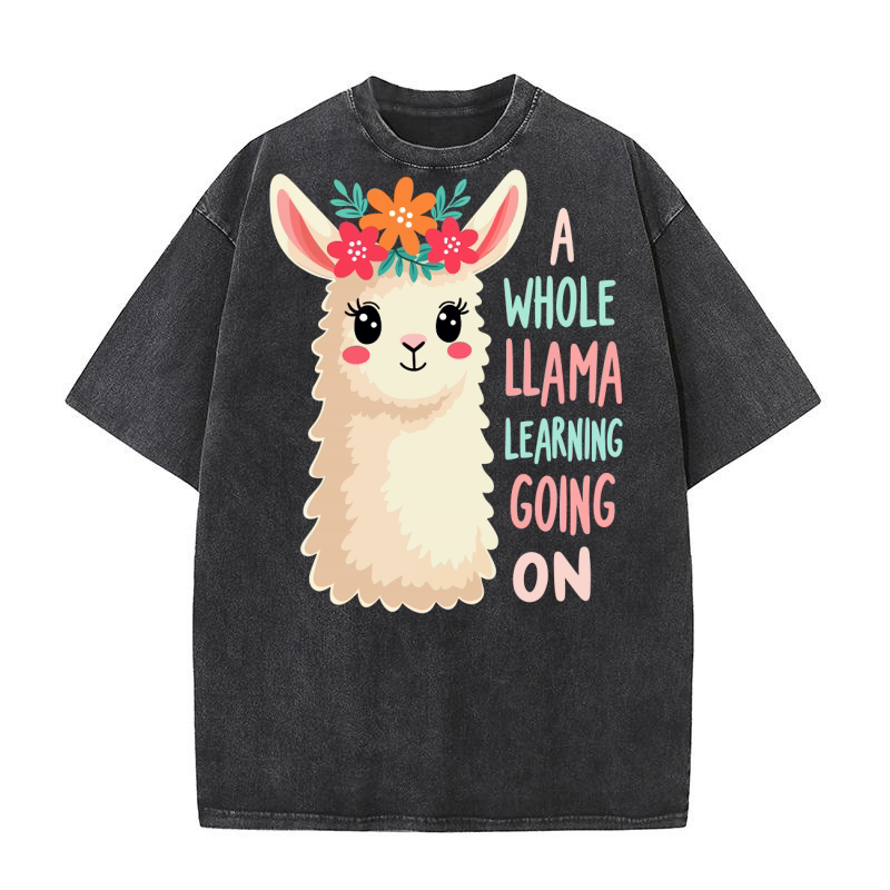 A whole llama learning going on Washed T-Shirt