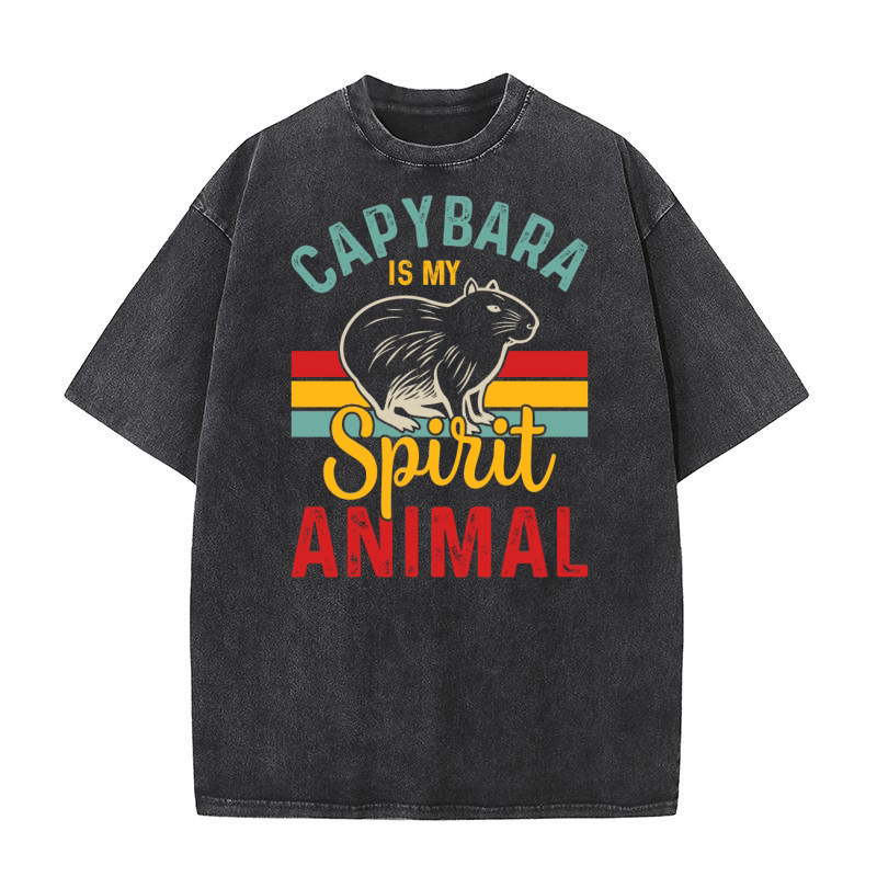 Capybara Is My Spirit Animal 2 Washed T-Shirt
