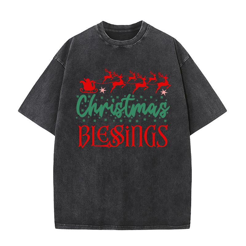 Christmas Blessings 2 Washed T-Shirt
