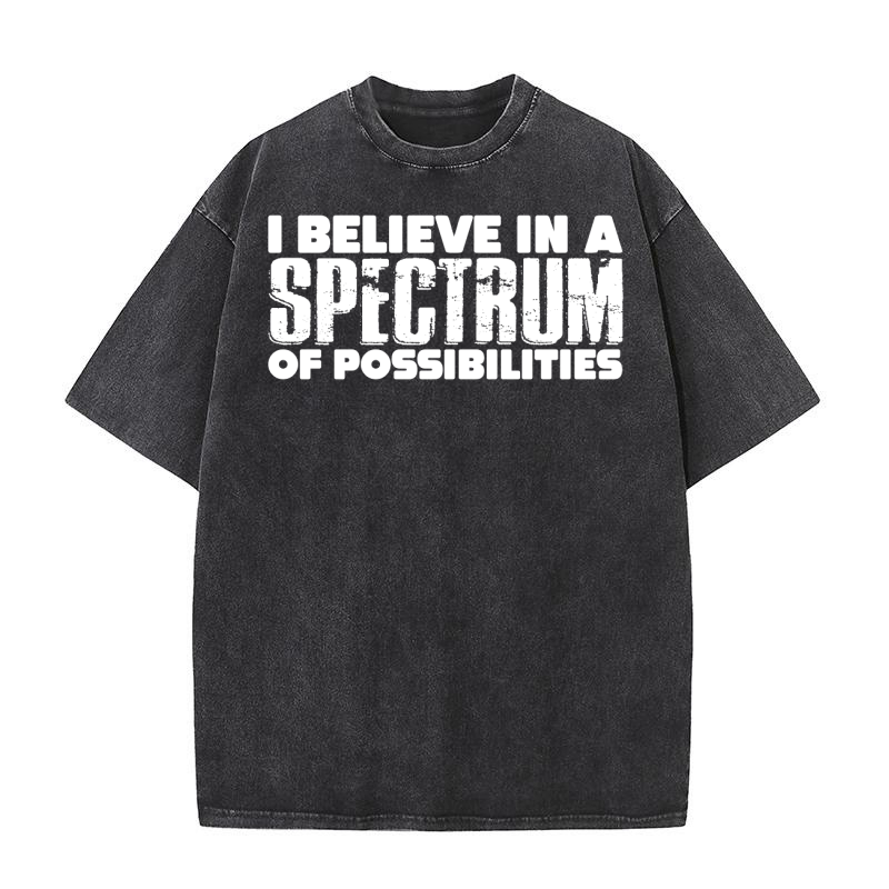 I believe in a spectrum of possibilities Washed T-Shirt