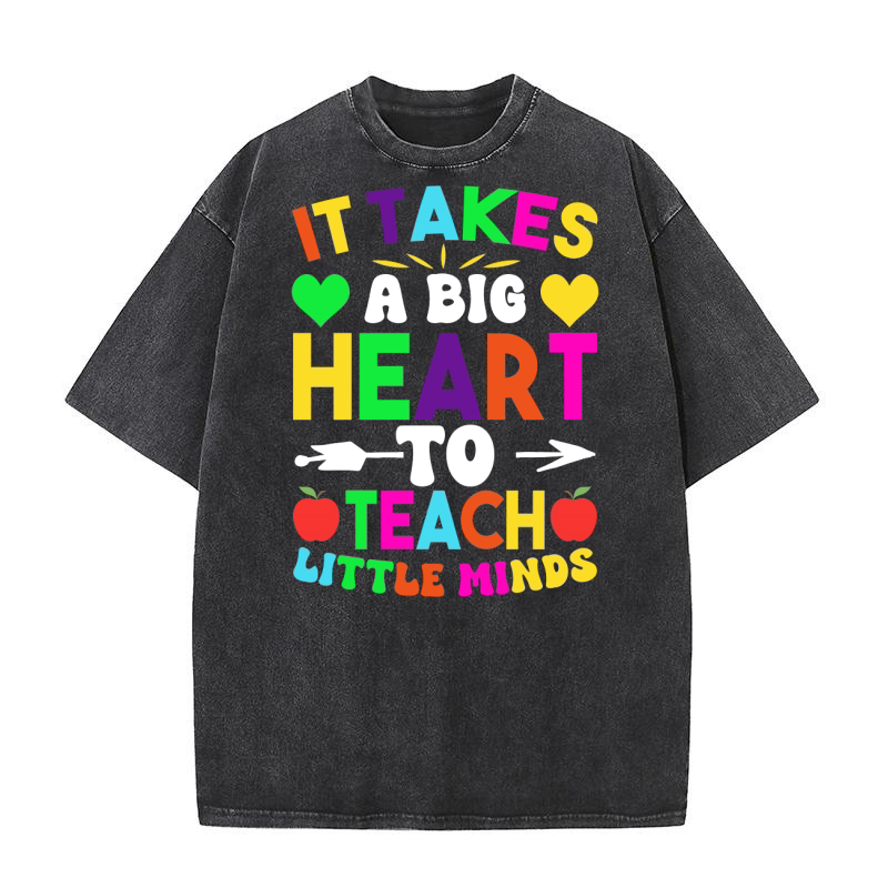 IT Takes A Big Heart To Tech Little Minds Washed T-Shirt