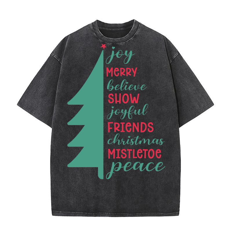 Joy merry believe snow 1 Washed T-Shirt