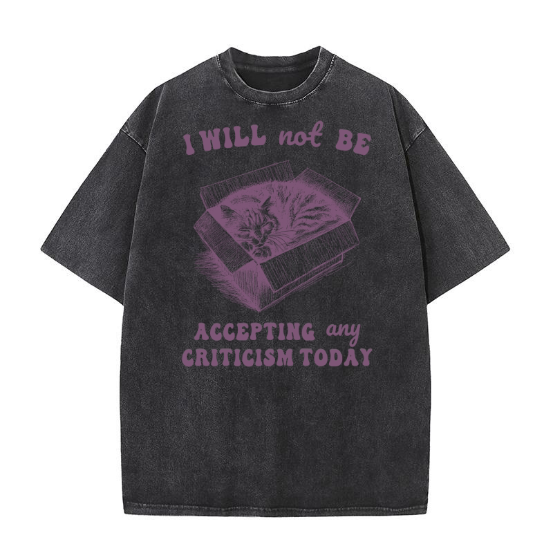 Lazy Cat In the Box L Purple Washed T-Shirt