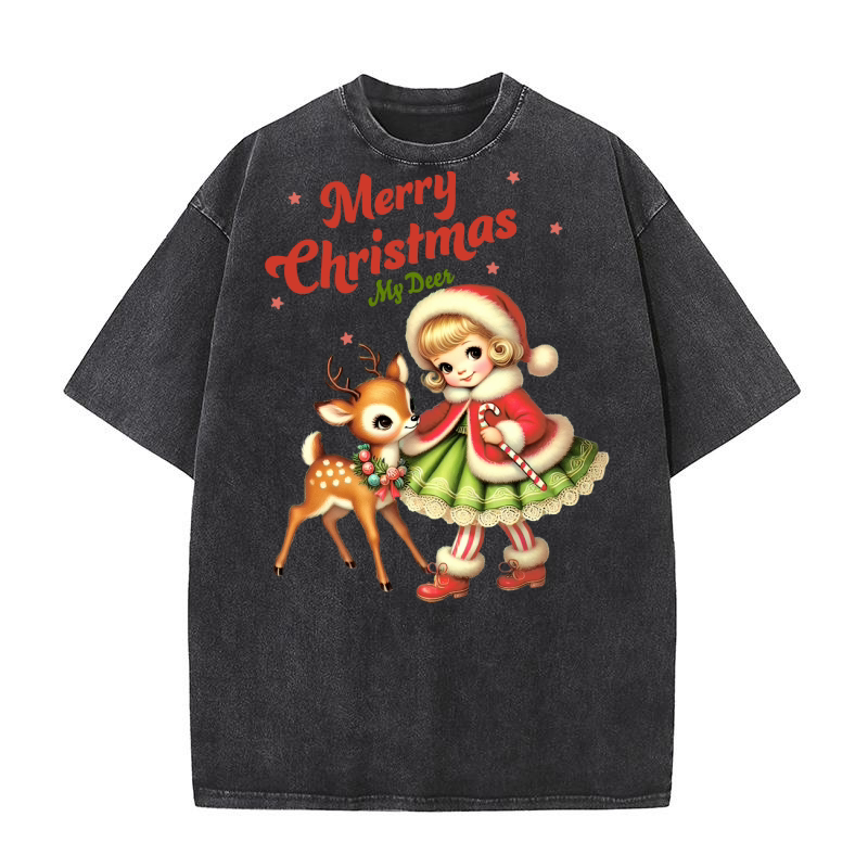Merry Christmas My Deer Washed T-Shirt