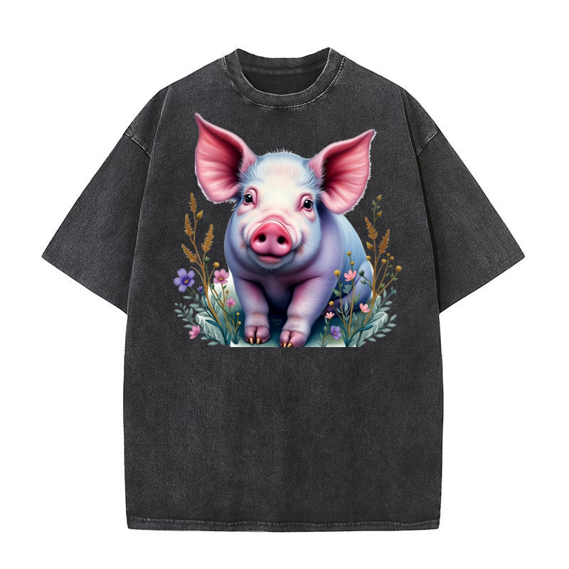 Pig Fur Pink 09 Washed T-Shirt