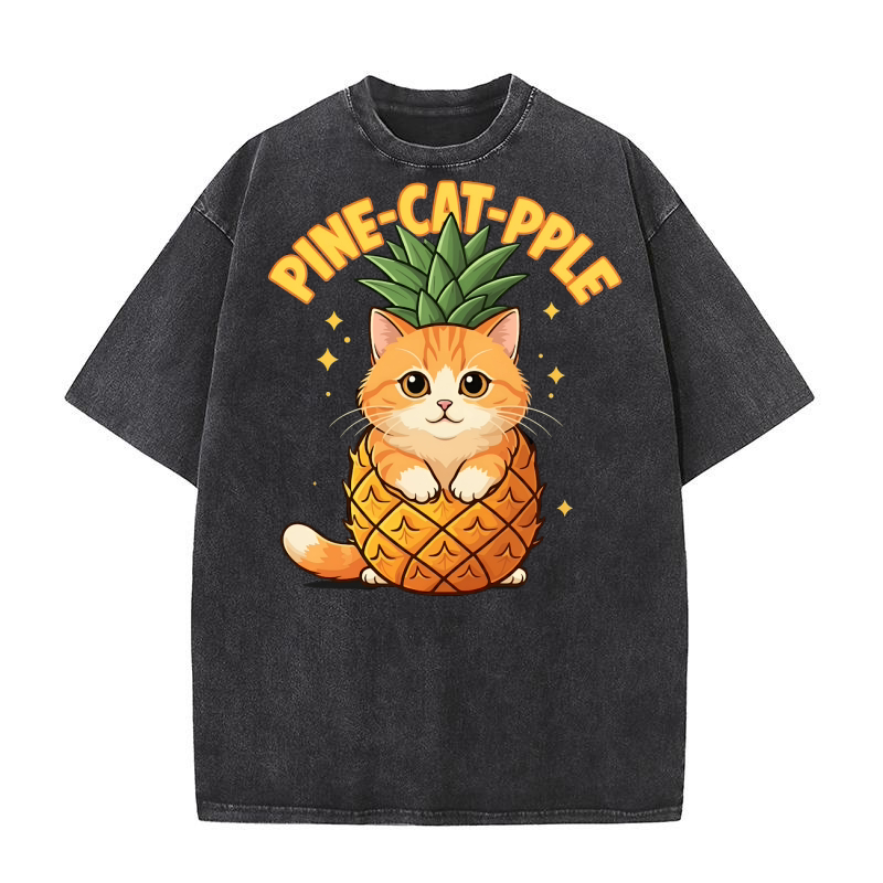 Pine Cat Pple 02 Washed T-Shirt
