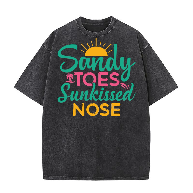 Sandy toes sunkissed nose Washed T-Shirt