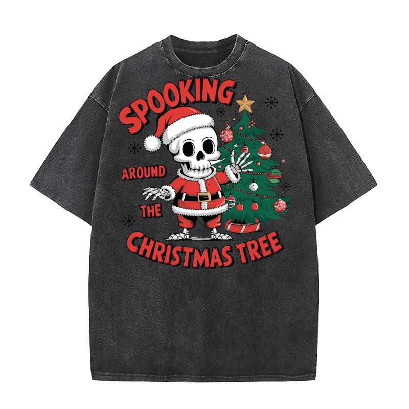 Spooking Around the Christmas Tree Washed T-Shirt