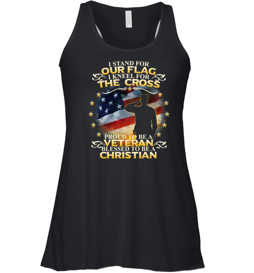 I Stand For Our Flag I Kneel For The Cross Christi Women's Flowy Tank Top