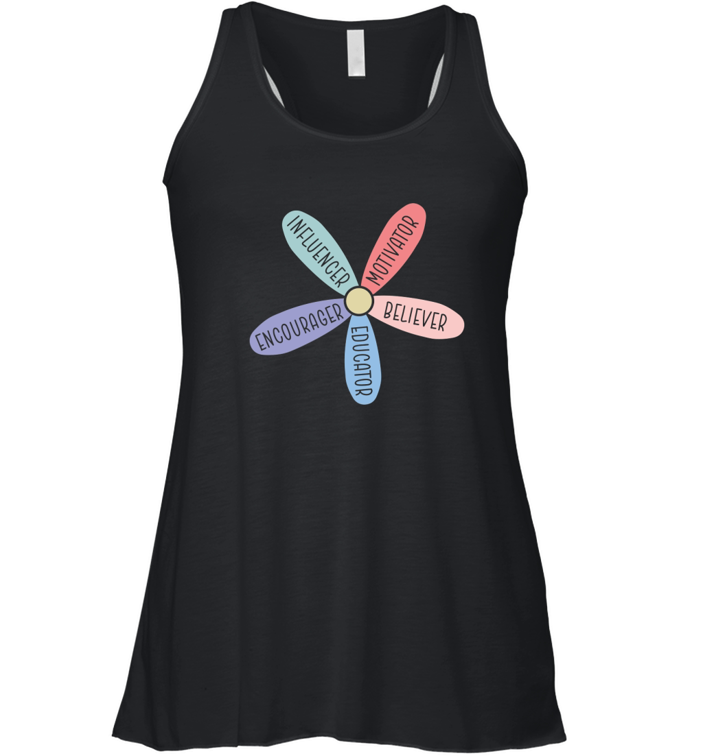 Influencer Motivator Believer Encourager Educator Women's Flowy Tank Top