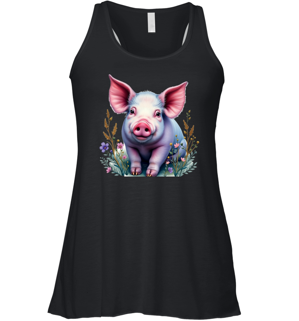 Pig Fur Pink 09 Women's Flowy Tank Top