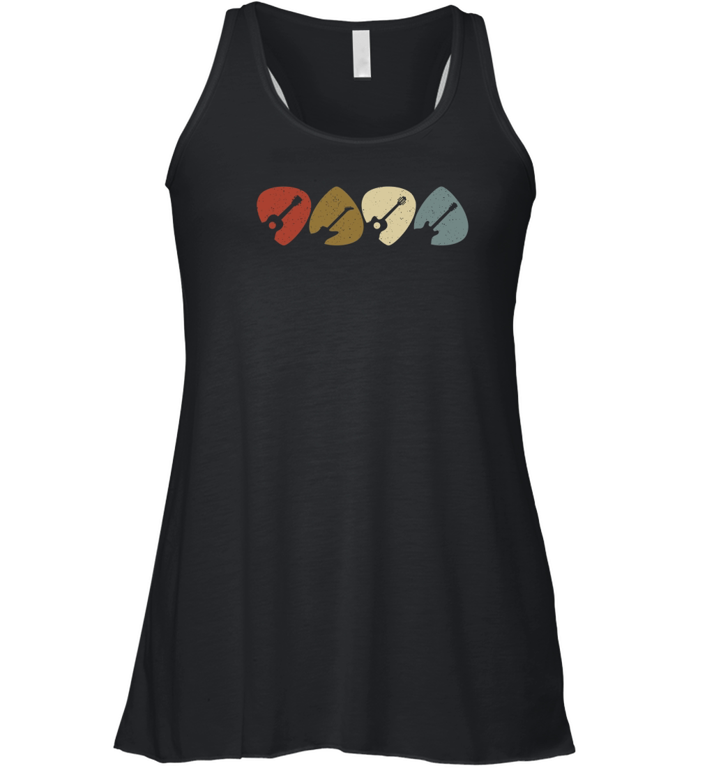 Retro Vintage Guitar Pick Player Women's Flowy Tank Top