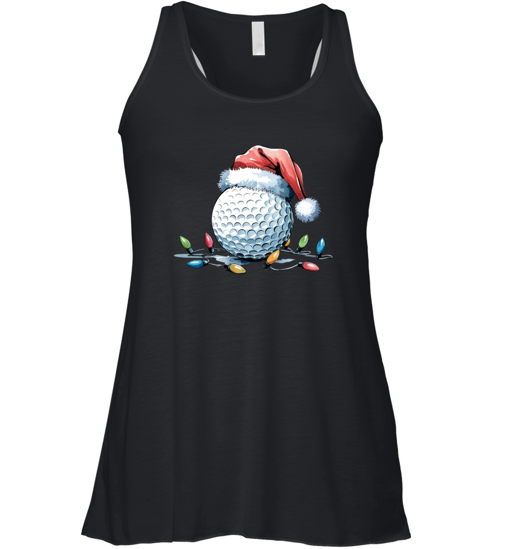 Santa Hat Golf Ball Holiday 3 Women's Flowy Tank Top