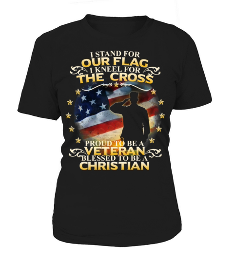 I Stand For Our Flag I Kneel For The Cross Christi Women's T-Shirt