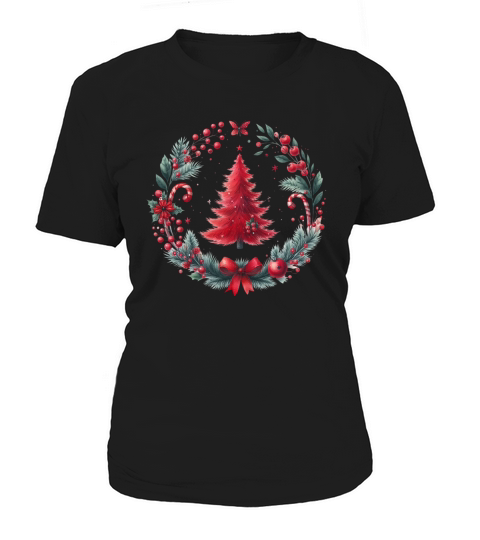 Watercolor Christmas Red tree Women's T-Shirt