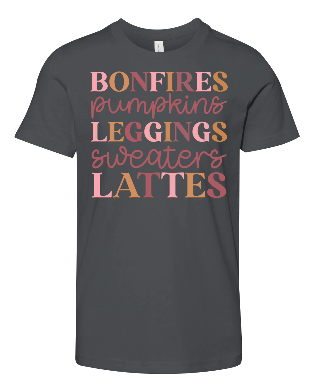 bonfires pumpkins leggings sweaters lattes Youth Unisex Jersey Tee