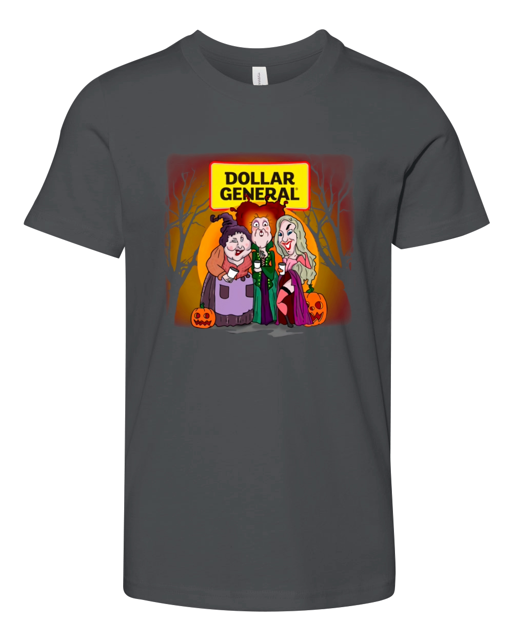 Hocus Pocus Sanderson Sisters Dollar General Halloween Pumpkin Youth Unisex Jersey Tee