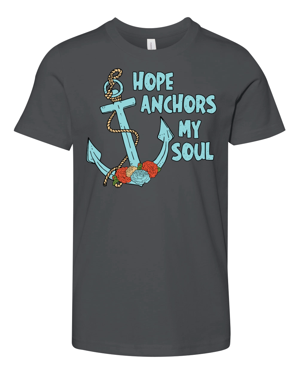 Hope Anchors My Soul Floral Youth Unisex Jersey Tee