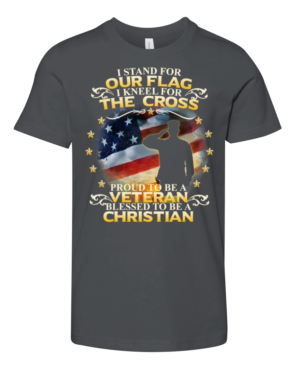 I Stand For Our Flag I Kneel For The Cross Christi Youth Unisex Jersey Tee