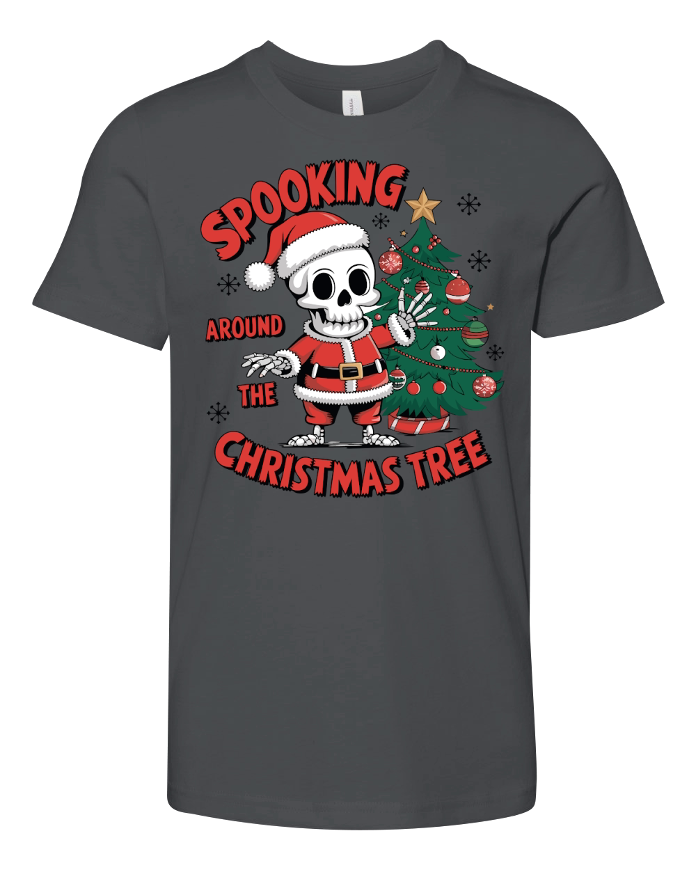 Spooking Around the Christmas Tree Youth Unisex Jersey Tee