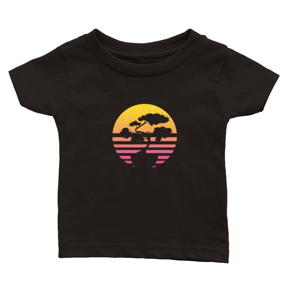 Bonsai Tree Sun Retro Vintage Classic Baby Crewneck T-shirt